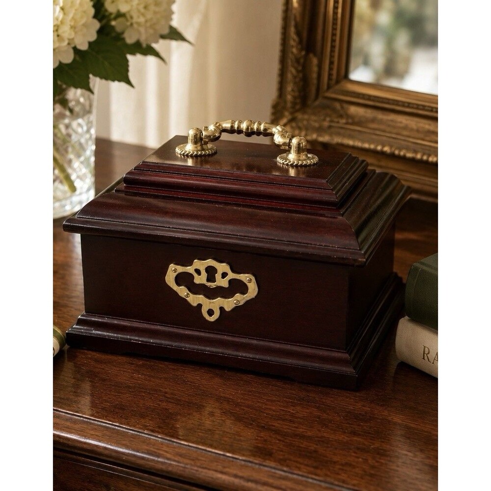 Vintage Wood Jewelry Box Velvet Lined Brass Hardware Treasure Box Small Germany